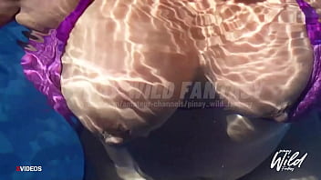 Hot Pinay flaunts her big boobs while chilling in the pool.